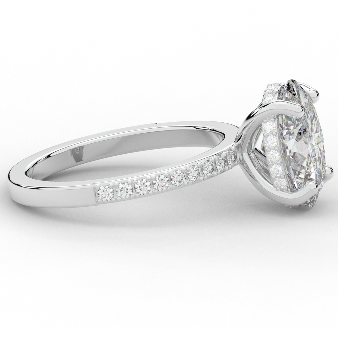 2.70CT.TW OVAL LAB DIAMOND SOLITAIRE ENGAGEMENT RING - Nazarelle