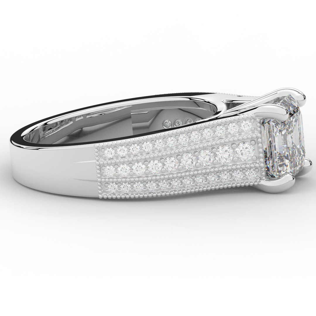 3.55CT.TW ASSCHER LAB DIAMOND ENGAGEMENT RING - Nazarelle