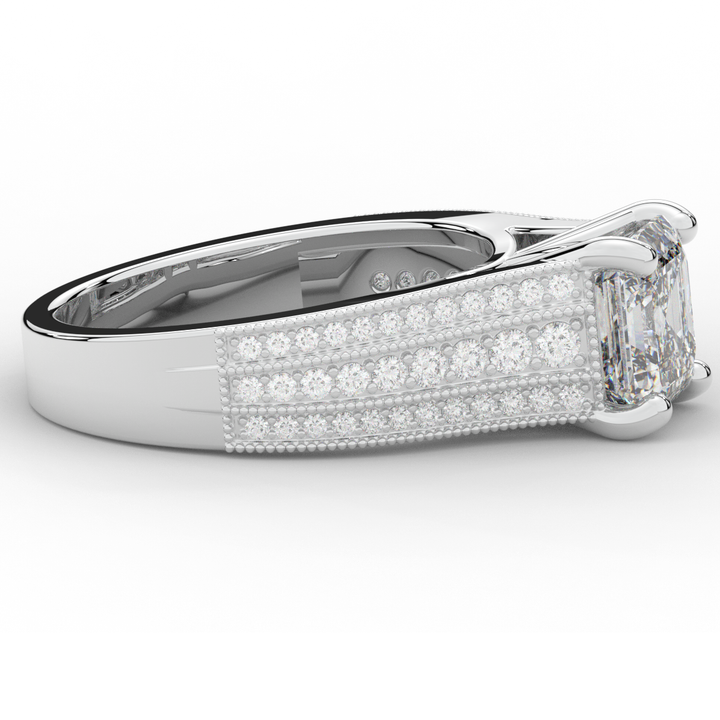 3.55CT.TW ASSCHER LAB DIAMOND ENGAGEMENT RING - Nazarelle