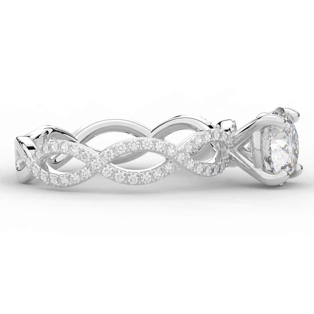 1.30CT.TW ROUND LAB DIAMOND ENGAGEMENT RING - Nazarelle