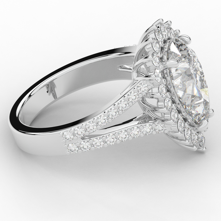 3.60CT.TW ROUND LAB DIAMOND ENGAGEMENT RING - Nazarelle