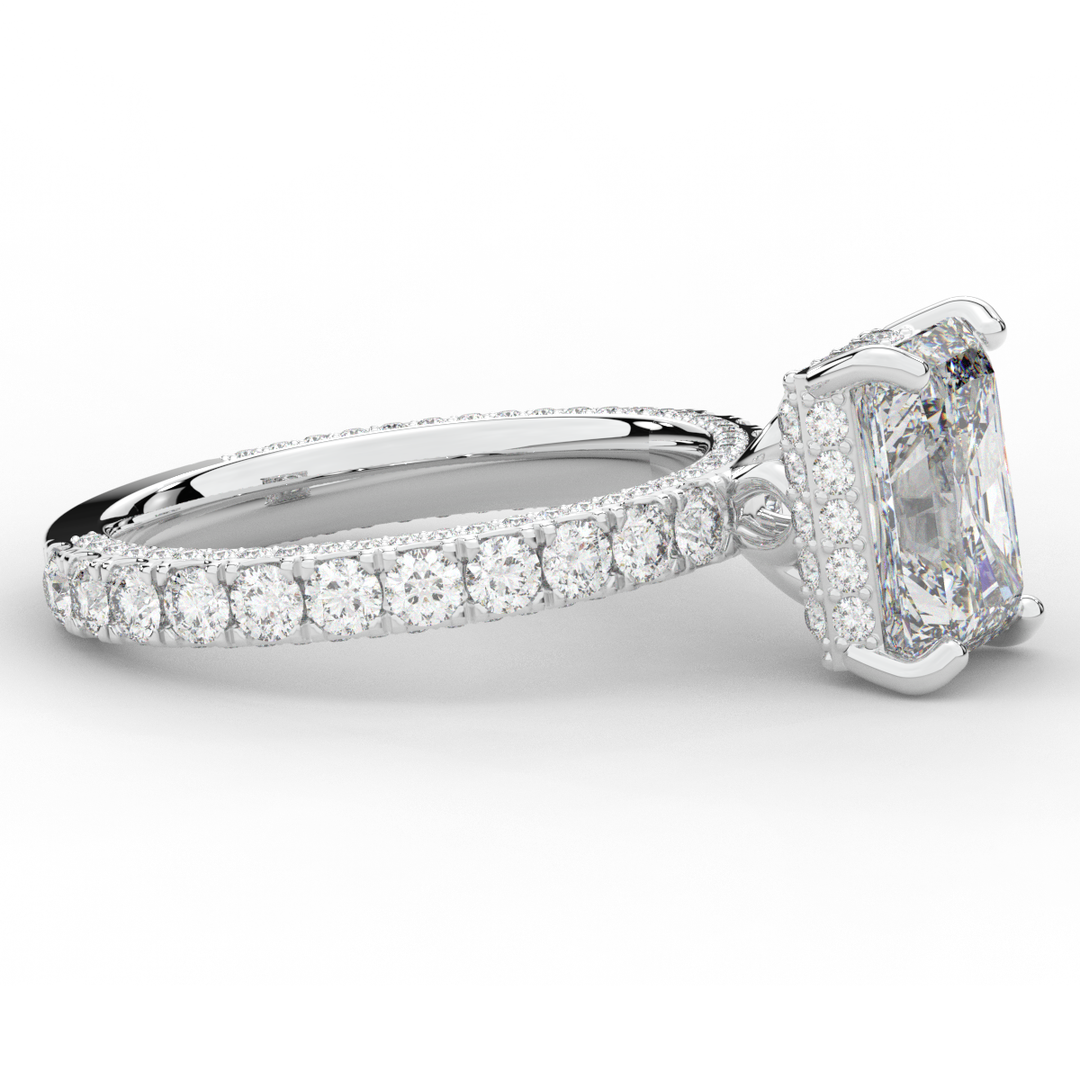 3.00CT.TW RADIANT LAB DIAMOND ENGAGEMENT RING - Nazarelle