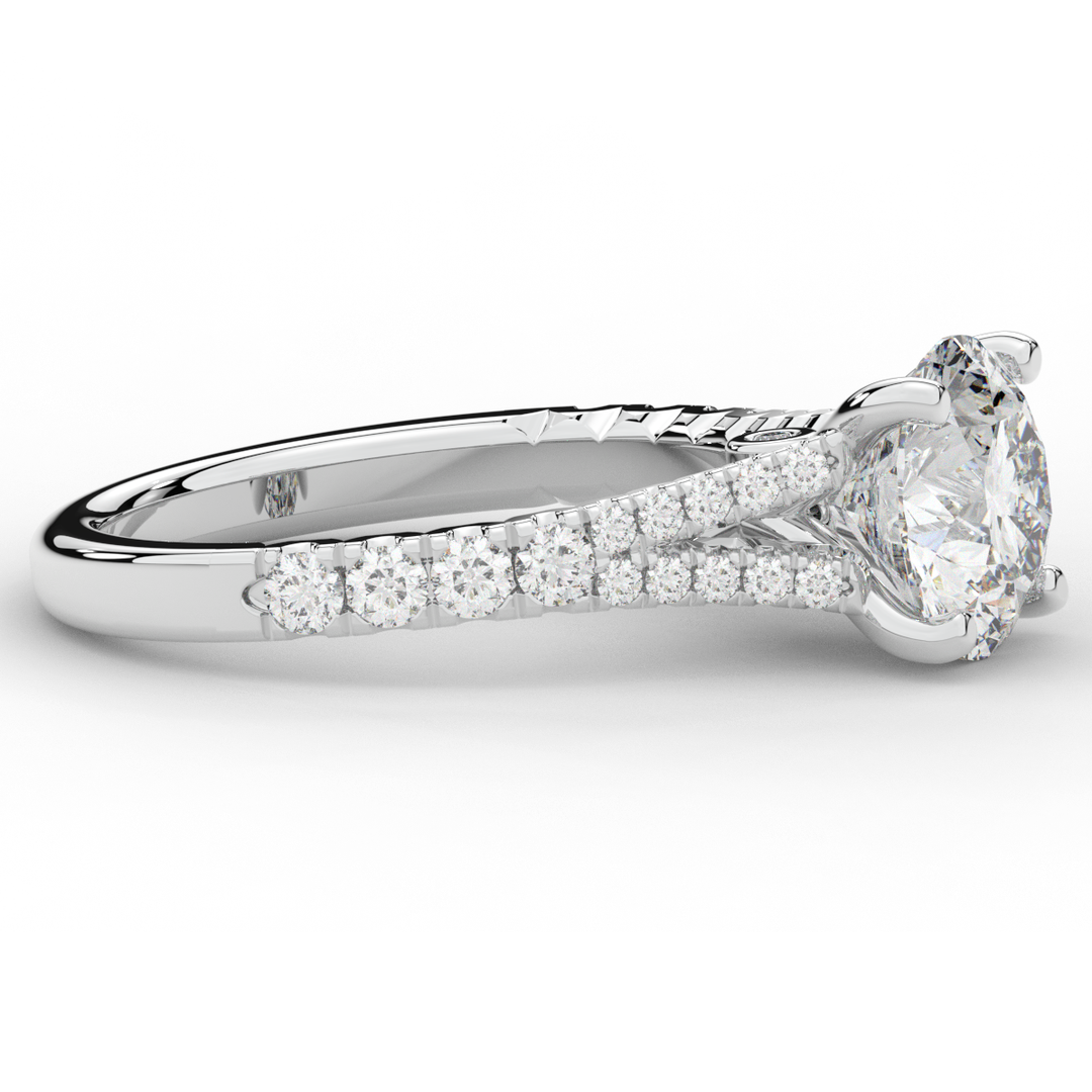 2.45CT.TW ROUND LAB DIAMOND ENGAGEMENT RING - Nazarelle