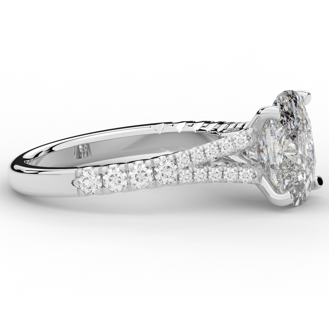 3.45CT.TW CUSHION LAB DIAMOND ENGAGEMENT RING - Nazarelle