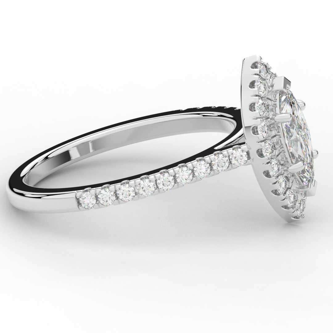 0.80CT.TW MARQUISE LAB DIAMOND HALO ENGAGEMENT RING - Nazarelle