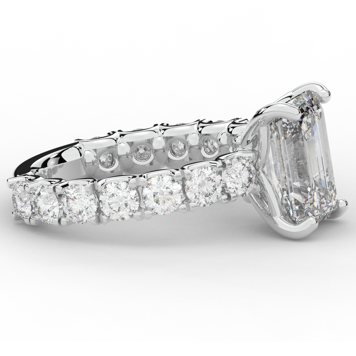 4.35CT.TW EMERALD CUT LAB DIAMOND ENGAGEMENT RING - Nazarelle