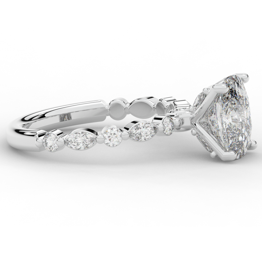 2.60CT.TW CUSHION LAB DIAMOND SOLITAIRE ENGAGEMENT RING - Nazarelle