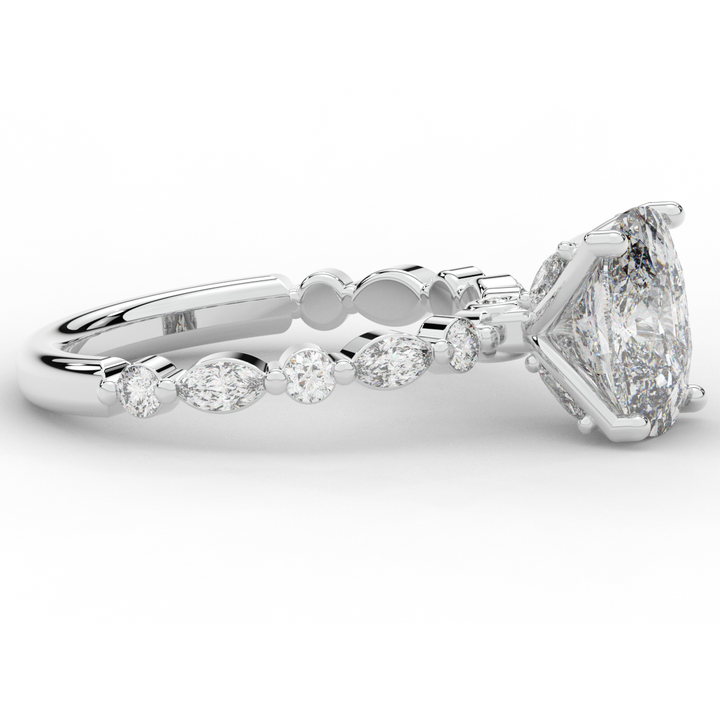 2.60CT.TW CUSHION LAB DIAMOND SOLITAIRE ENGAGEMENT RING - Nazarelle