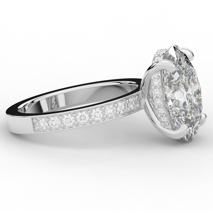 4.30CT.TW OVAL LAB DIAMOND BAND ENGAGEMENT RING - Nazarelle