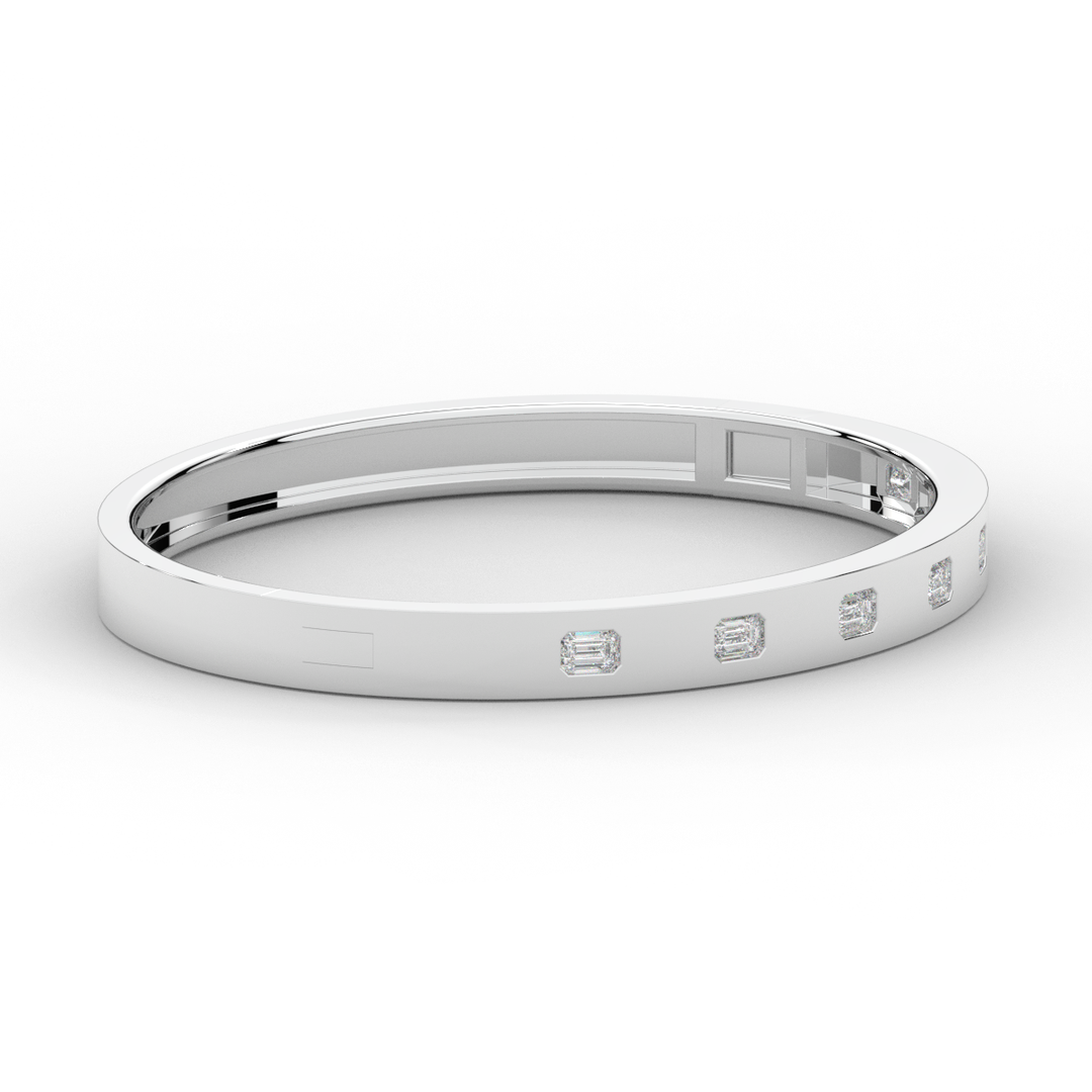 1.25CT.TW ROUND LAB DIAMOND BEZEL SET BANGLE - Nazarelle