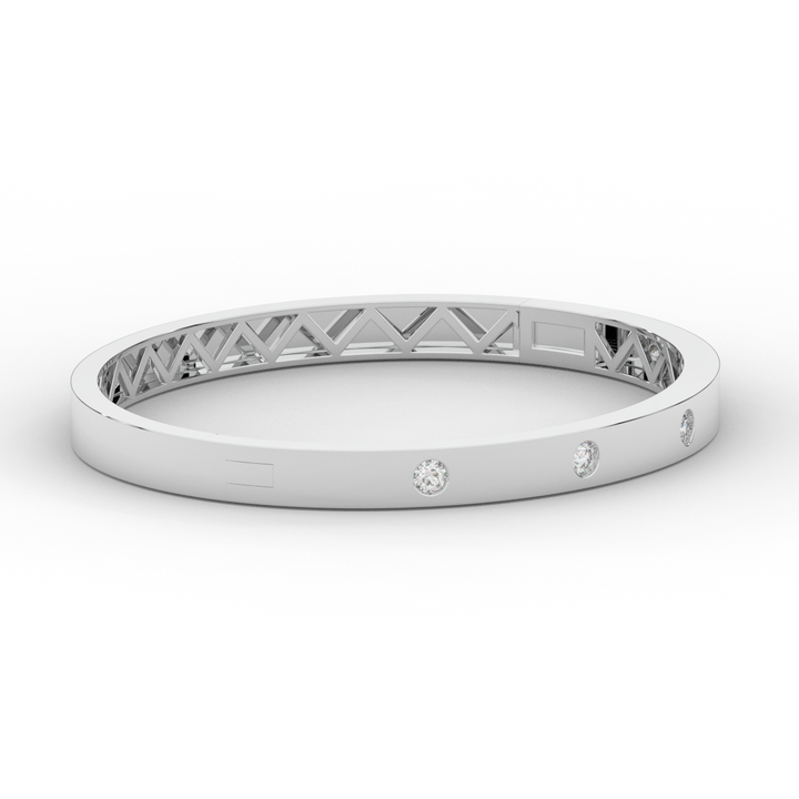 0.50CT.TW ROUND LAB DIAMOND BEZEL SET BANGLE - Nazarelle