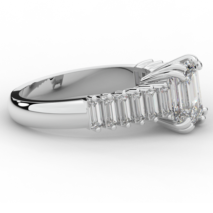 2.60CT.TW EMERALD CUT LAB DIAMOND ENGAGEMENT RING - Nazarelle