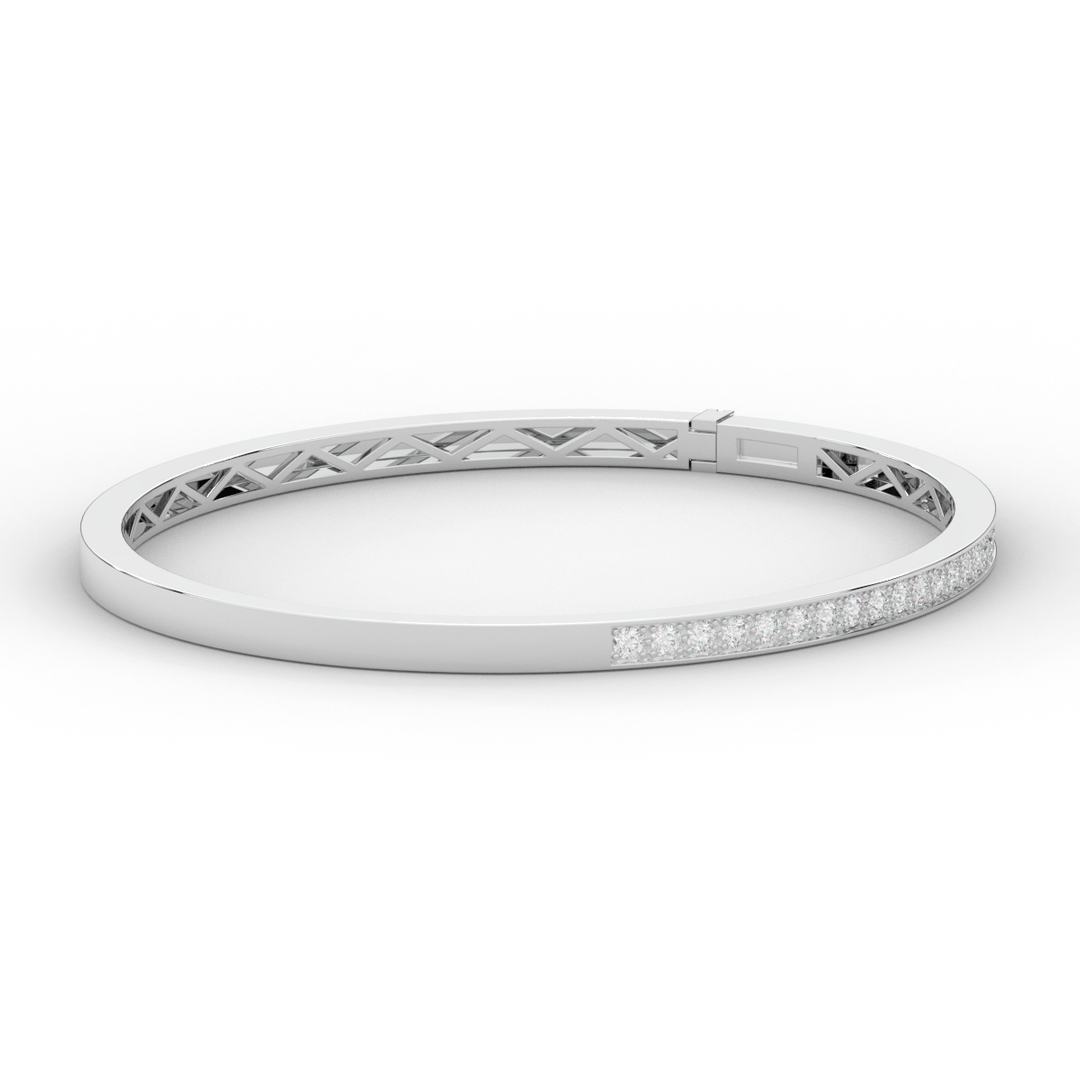 0.90CT.TW ROUND LAB DIAMOND BANGLE - Nazarelle