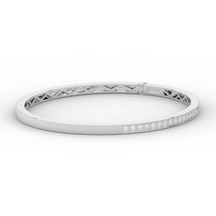 0.90CT.TW ROUND LAB DIAMOND BANGLE - Nazarelle