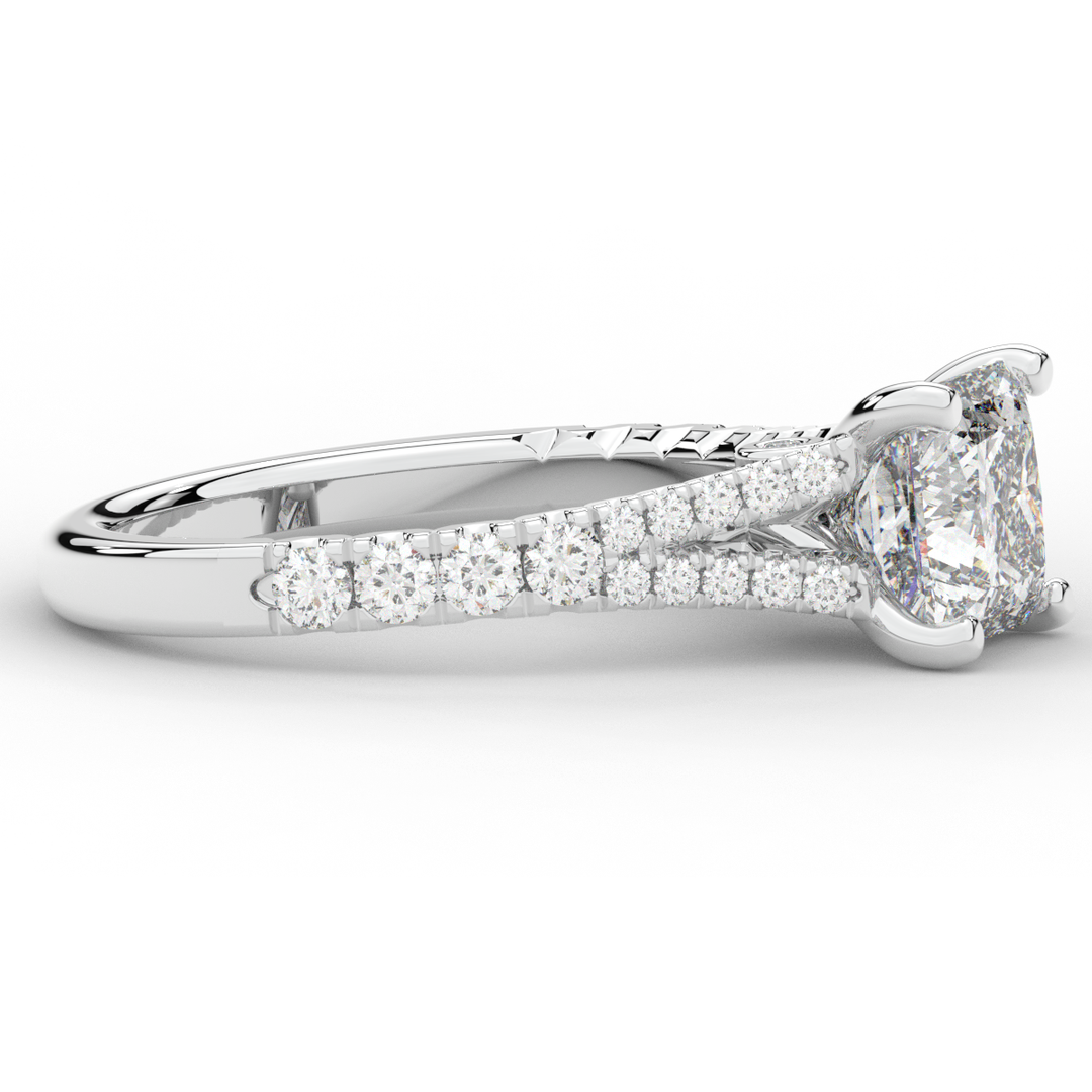 2.45CT.TW PRINCESS LAB DIAMOND ENGAGEMENT RING - Nazarelle