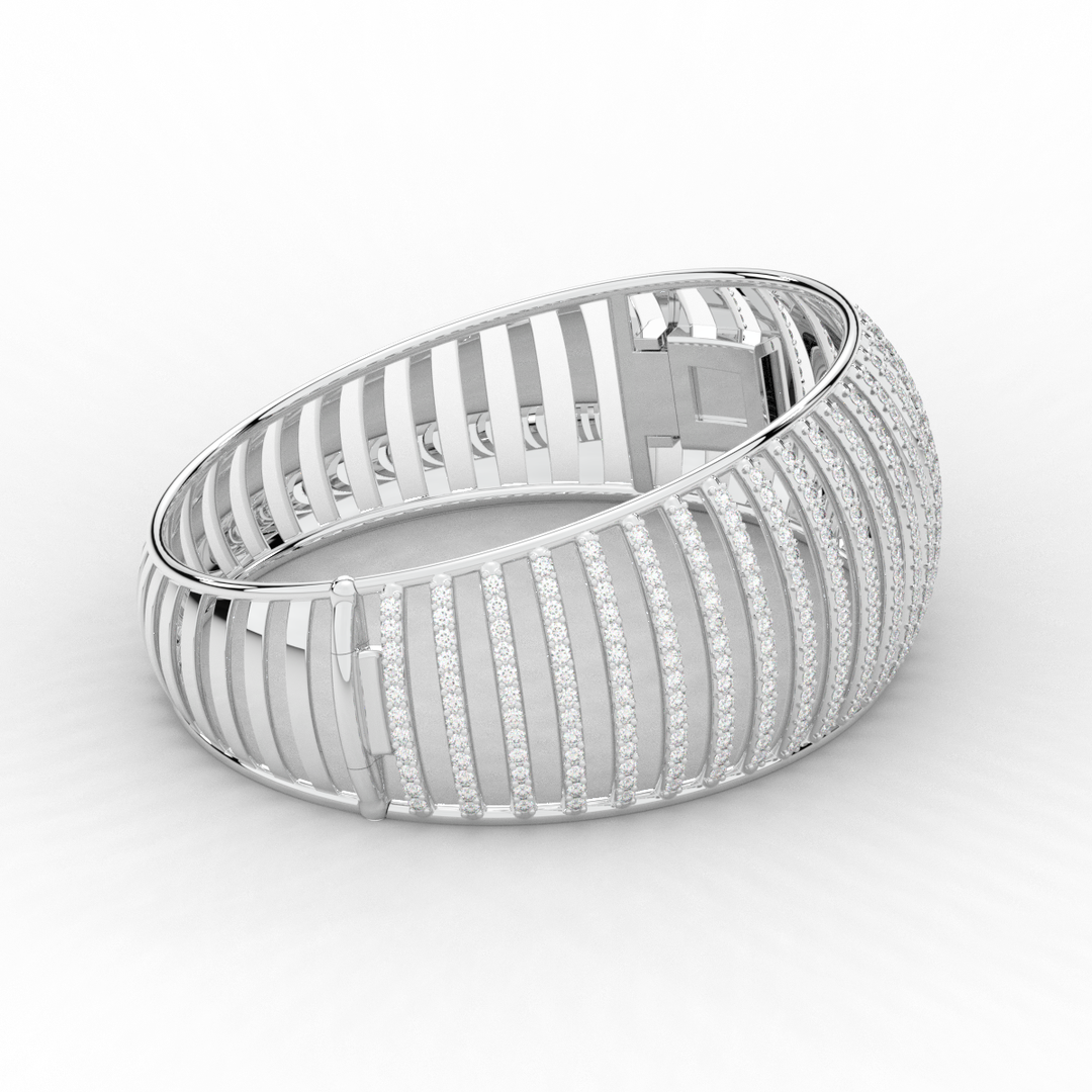 4.00CT.TW ROUND LAB DIAMOND BANGLE - Nazarelle