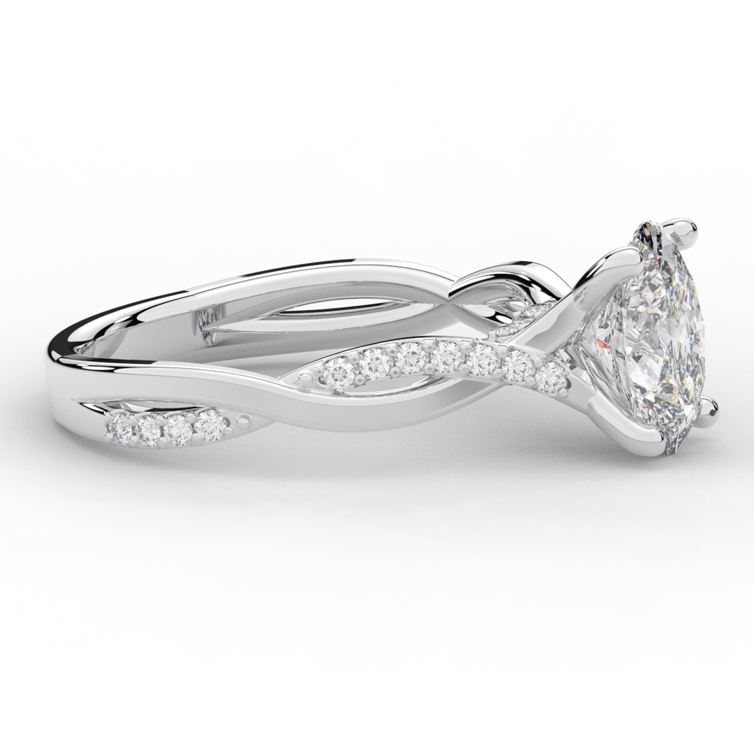 1.70CT.TW OVAL LAB DIAMOND TWIST BAND ENGAGEMENT RING - Nazarelle