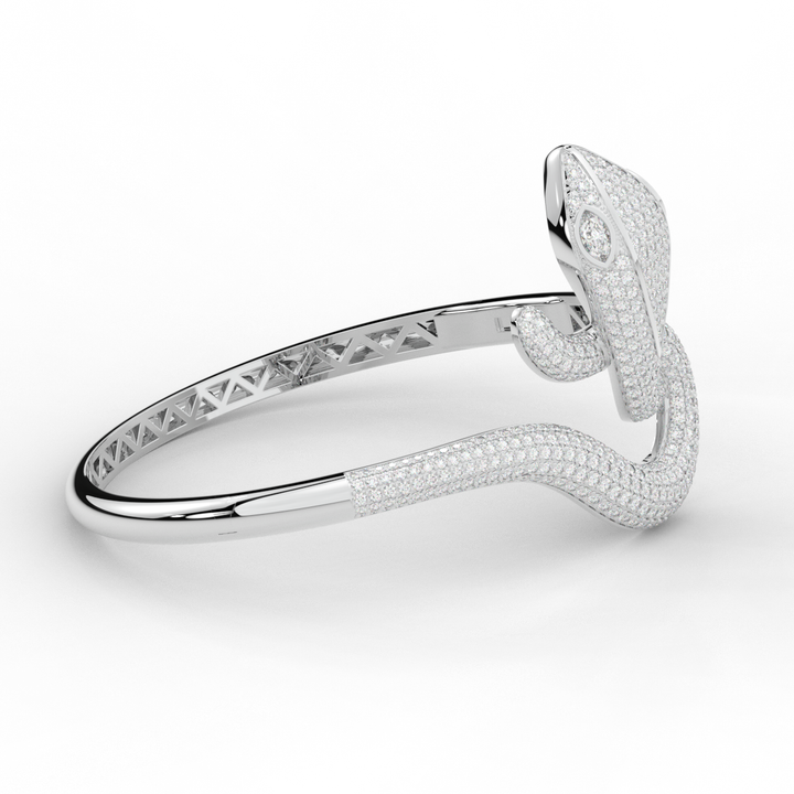 4.90CT.TW ROUND AND PEAR LAB DIAMOND SNAKE BANGLE - Nazarelle