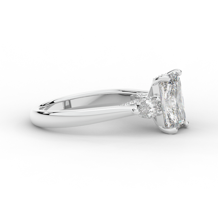 2.40CT.TW RADIANT LAB DIAMOND 3 STONE ENGAGEMENT RING - Nazarelle