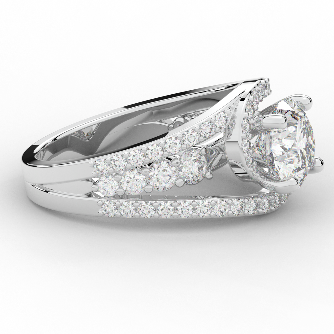 3.30CT.TW ROUND LAB DIAMOND ENGAGEMENT RING - Nazarelle