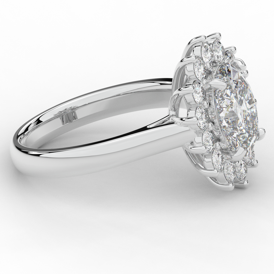 2.65CT.TW OVAL LAB DIAMOND HALO ENGAGEMENT RING - Nazarelle