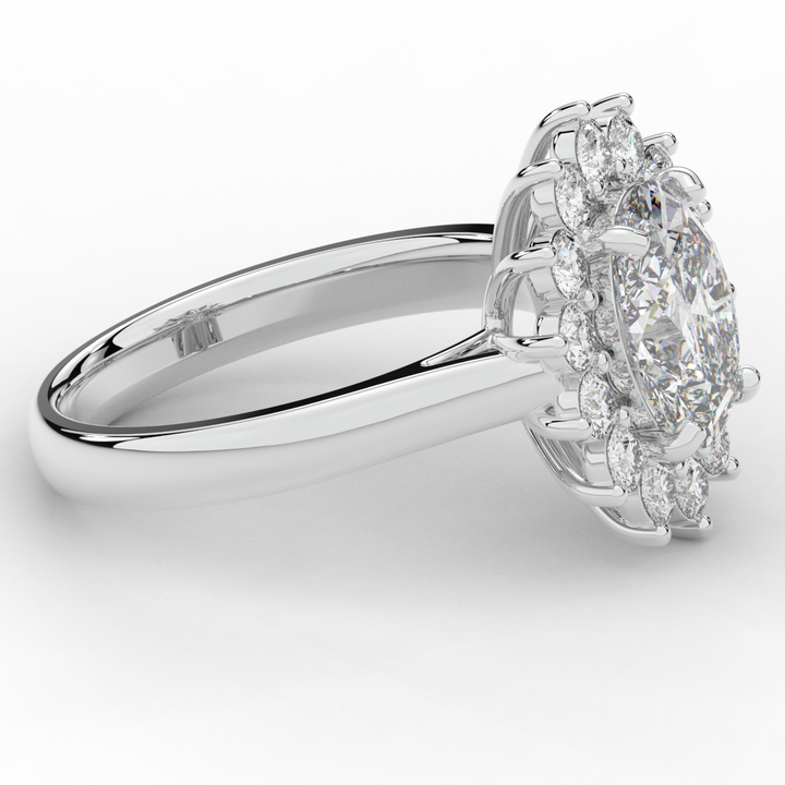 2.65CT.TW OVAL LAB DIAMOND HALO ENGAGEMENT RING - Nazarelle