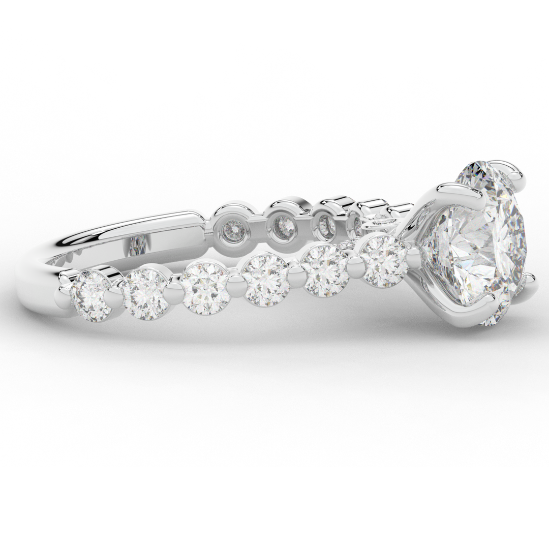 3.90CT.TW ROUND LAB DIAMOND ENGAGEMENT RING - Nazarelle