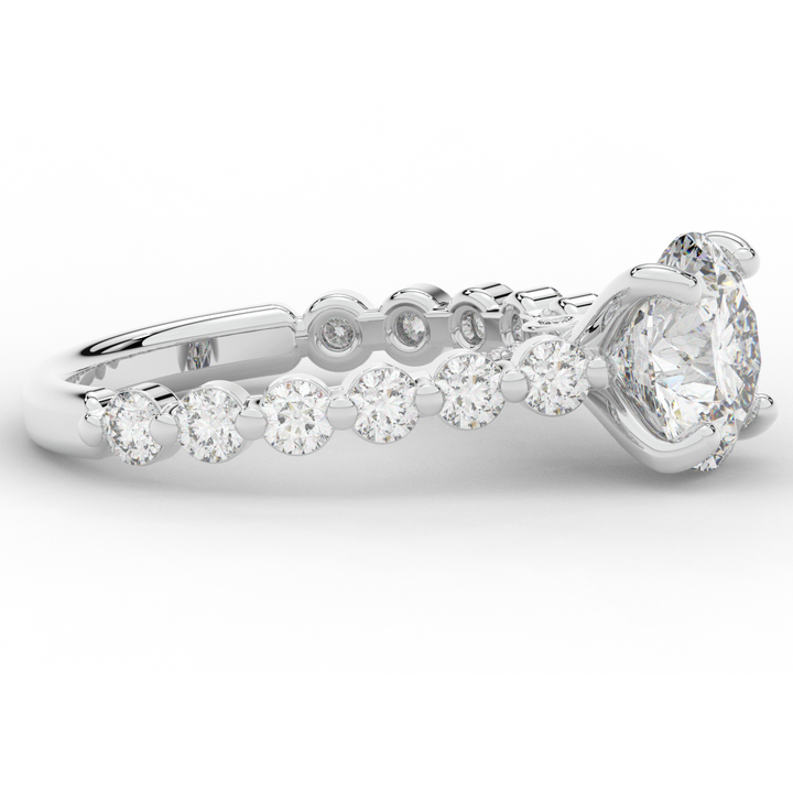 3.90CT.TW ROUND LAB DIAMOND ENGAGEMENT RING - Nazarelle