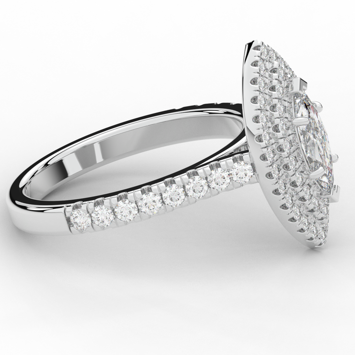1.00CT.TW MARQUISE LAB DIAMOND HALO ENGAGEMENT RING - Nazarelle