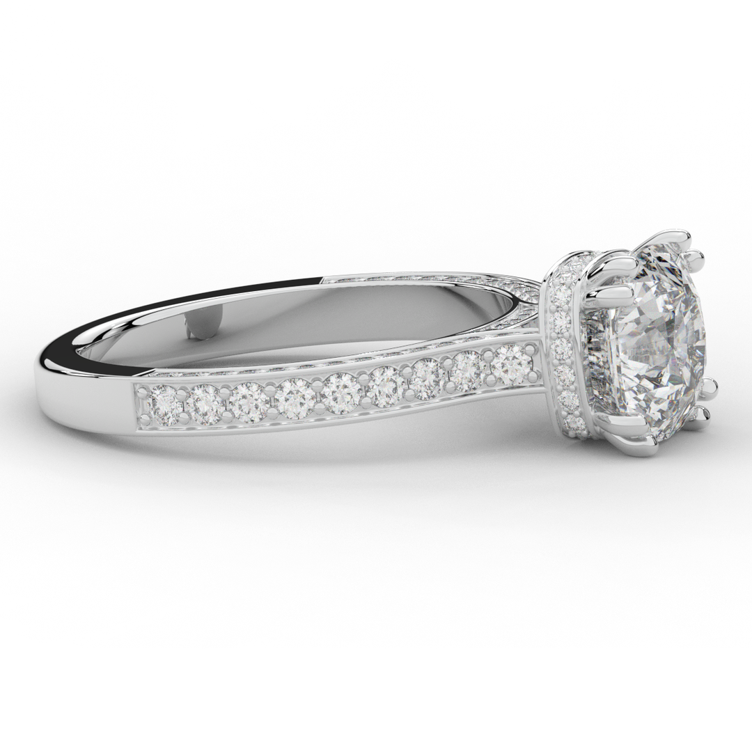 2.60CT.TW CUSHION LAB DIAMOND SOLITAIRE ENGAGEMENT RING - Nazarelle