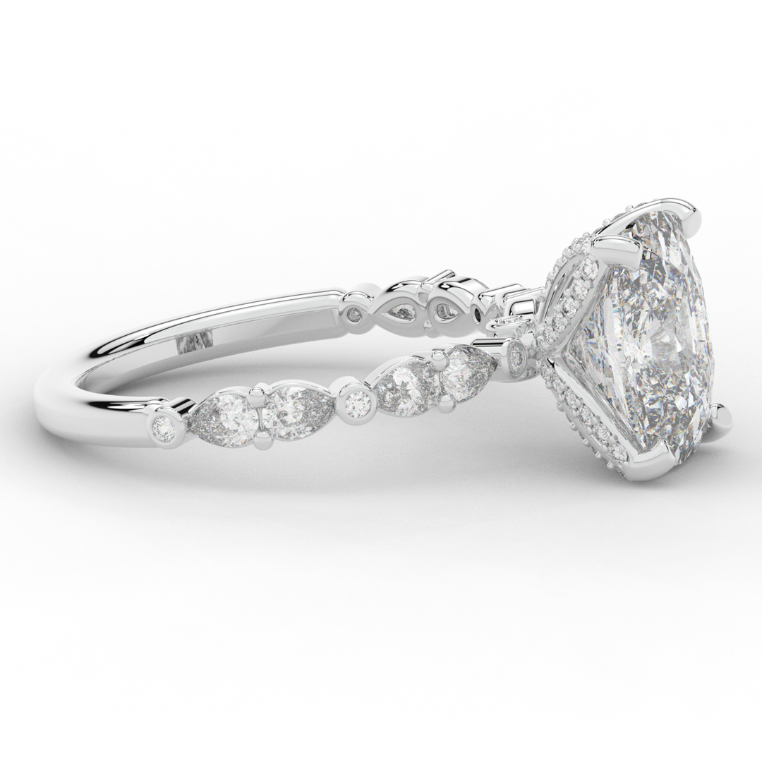 3.60CT.TW CUSHION LAB DIAMOND SOLITAIRE ENGAGEMENT RING - Nazarelle