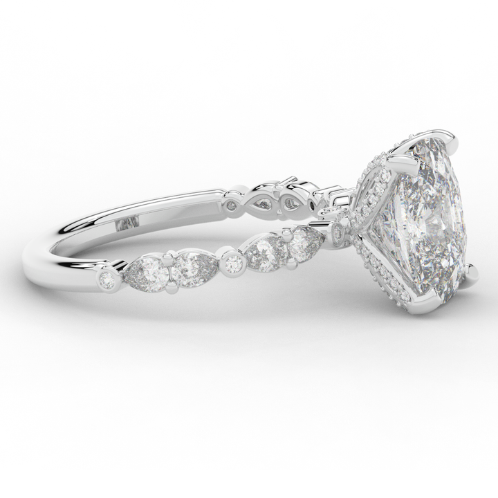 3.60CT.TW CUSHION LAB DIAMOND SOLITAIRE ENGAGEMENT RING - Nazarelle