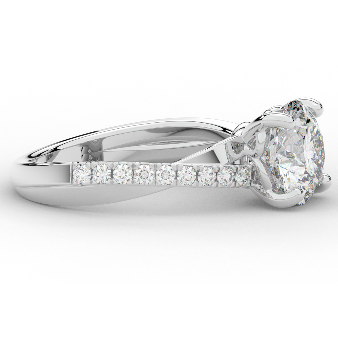 2.20CT.TW ROUND LAB DIAMOND TWISTBAND ENGAGEMENT RING - Nazarelle