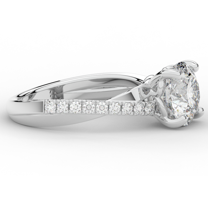 2.20CT.TW ROUND LAB DIAMOND TWISTBAND ENGAGEMENT RING - Nazarelle