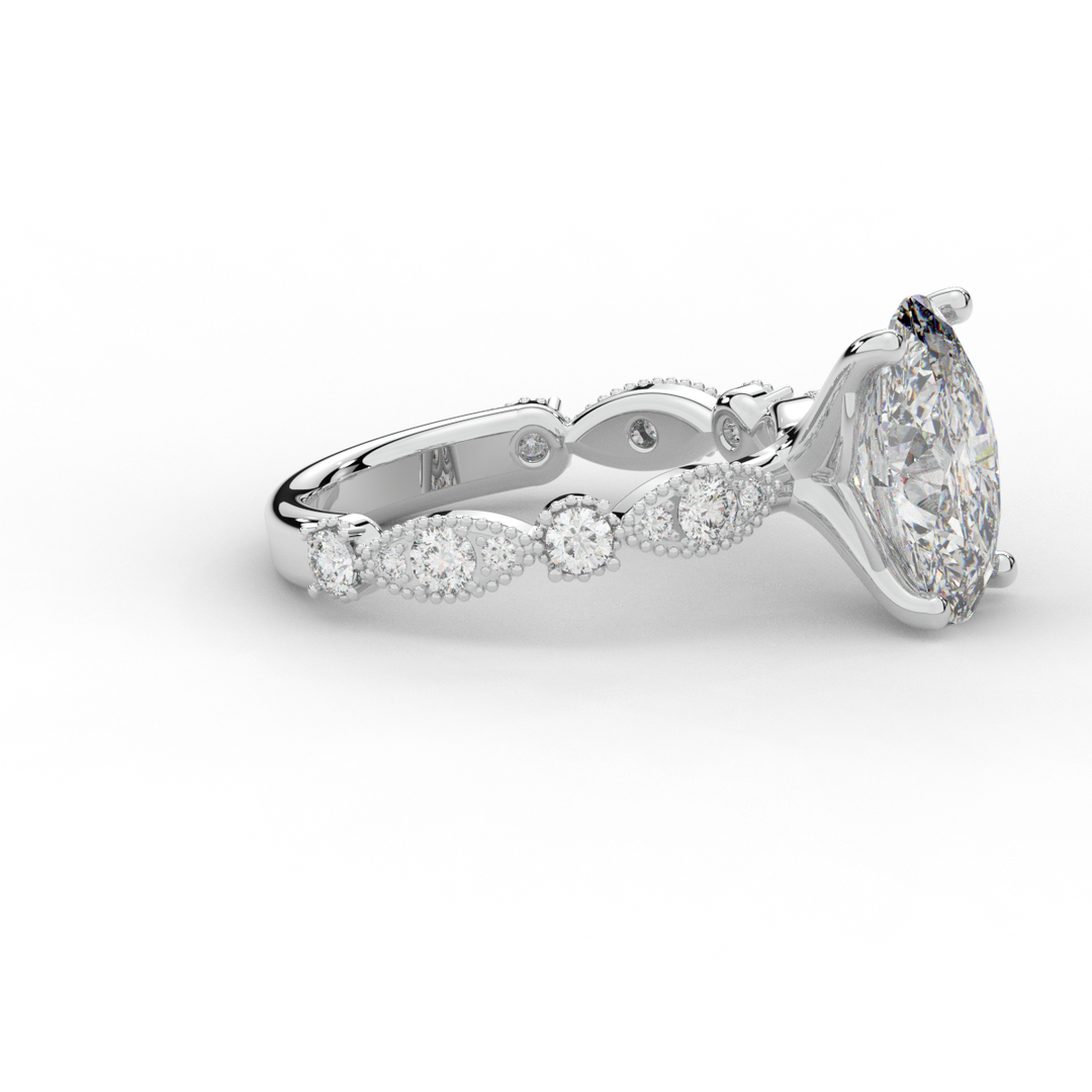 3.50CT.TW OVAL LAB DIAMOND SOLITAIRE ENGAGEMENT RING - Nazarelle