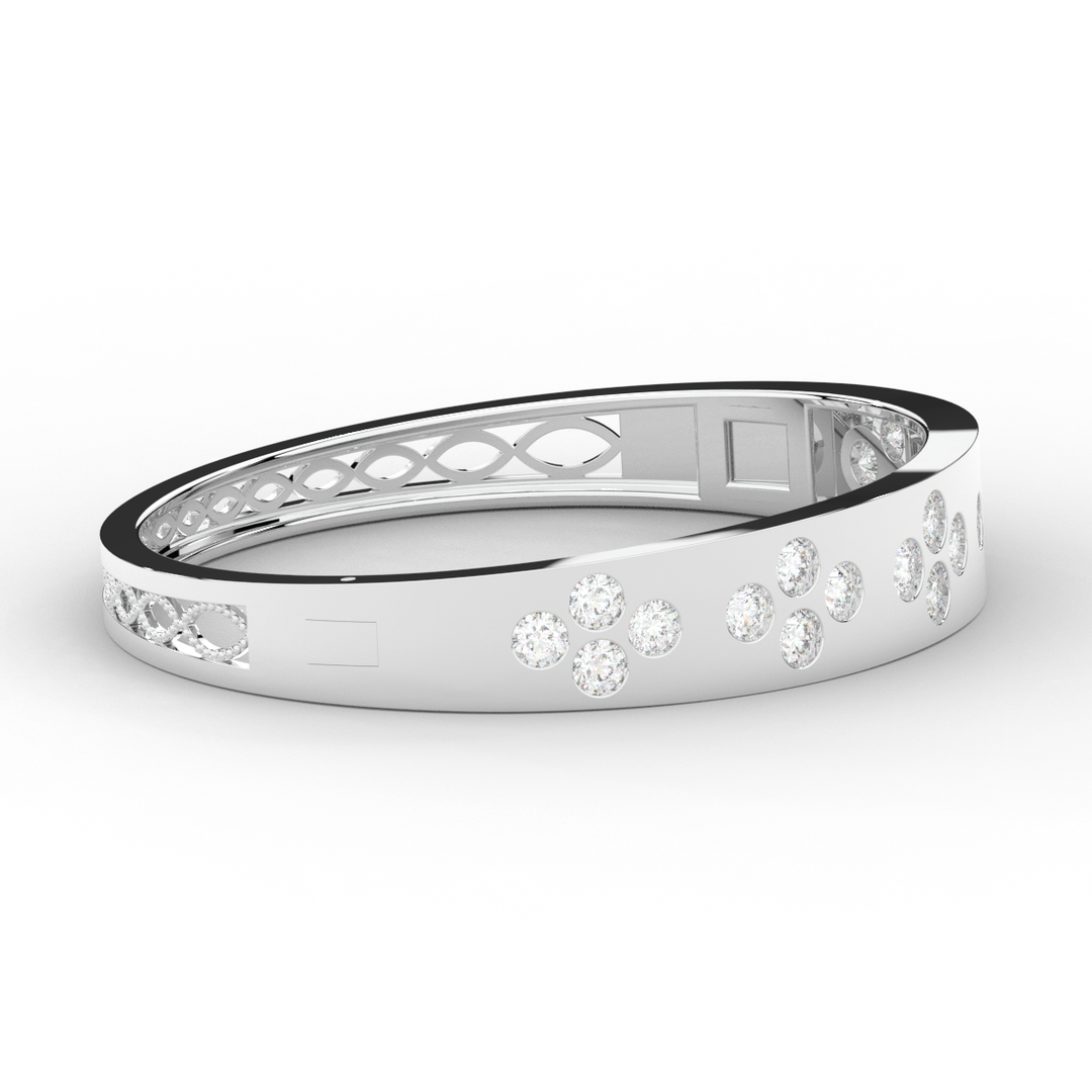 4.10CT.TW ROUND LAB DIAMOND BEZEL SET BANGLE - Nazarelle