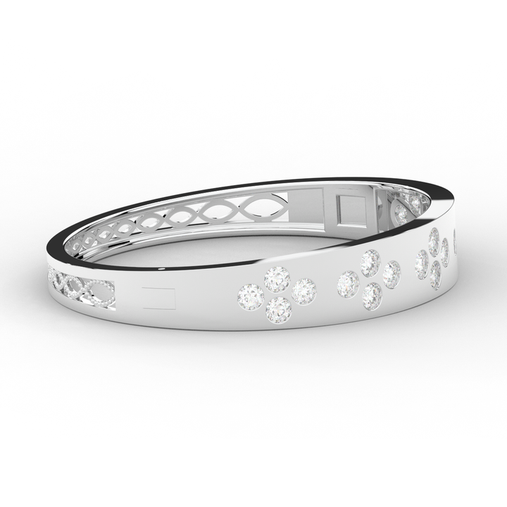 4.10CT.TW ROUND LAB DIAMOND BEZEL SET BANGLE - Nazarelle