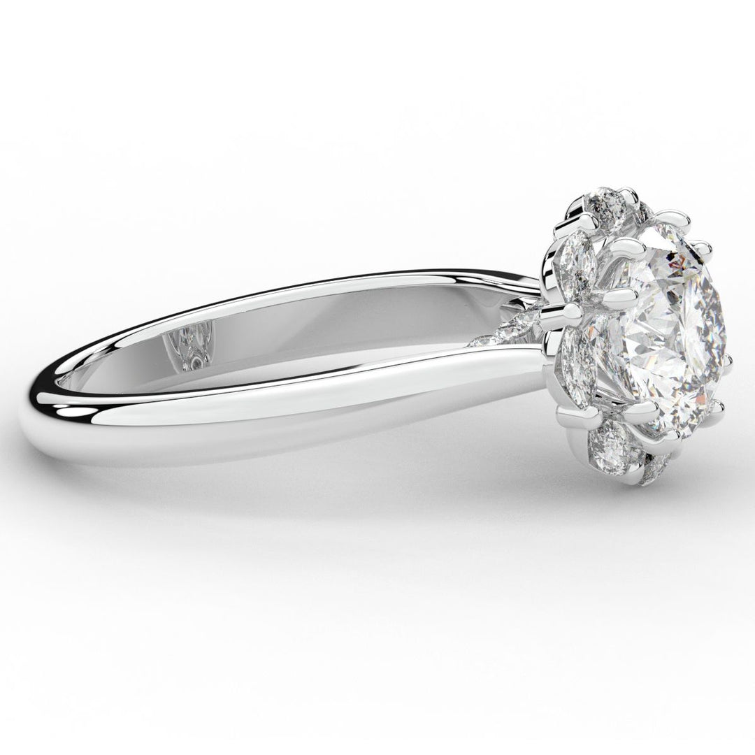 2.40CT.TW ROUND LAB DIAMOND HALO ENGAGEMENT RING - Nazarelle
