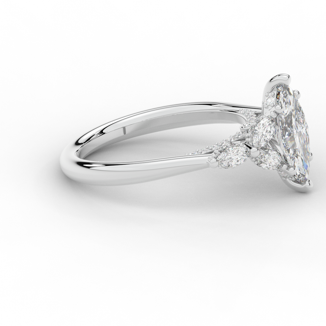 1.50CT.TW MARQUISE LAB DIAMOND ENGAGEMENT RING - Nazarelle