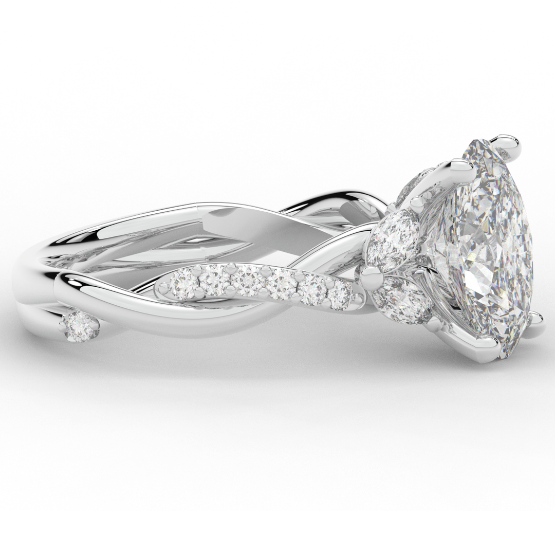 2.40CT.TW OVAL LAB DIAMOND TWIST ENGAGEMENT RING - Nazarelle