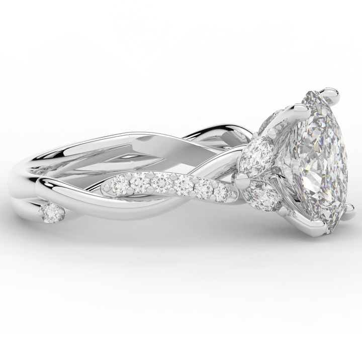 2.40CT.TW OVAL LAB DIAMOND TWIST ENGAGEMENT RING - Nazarelle