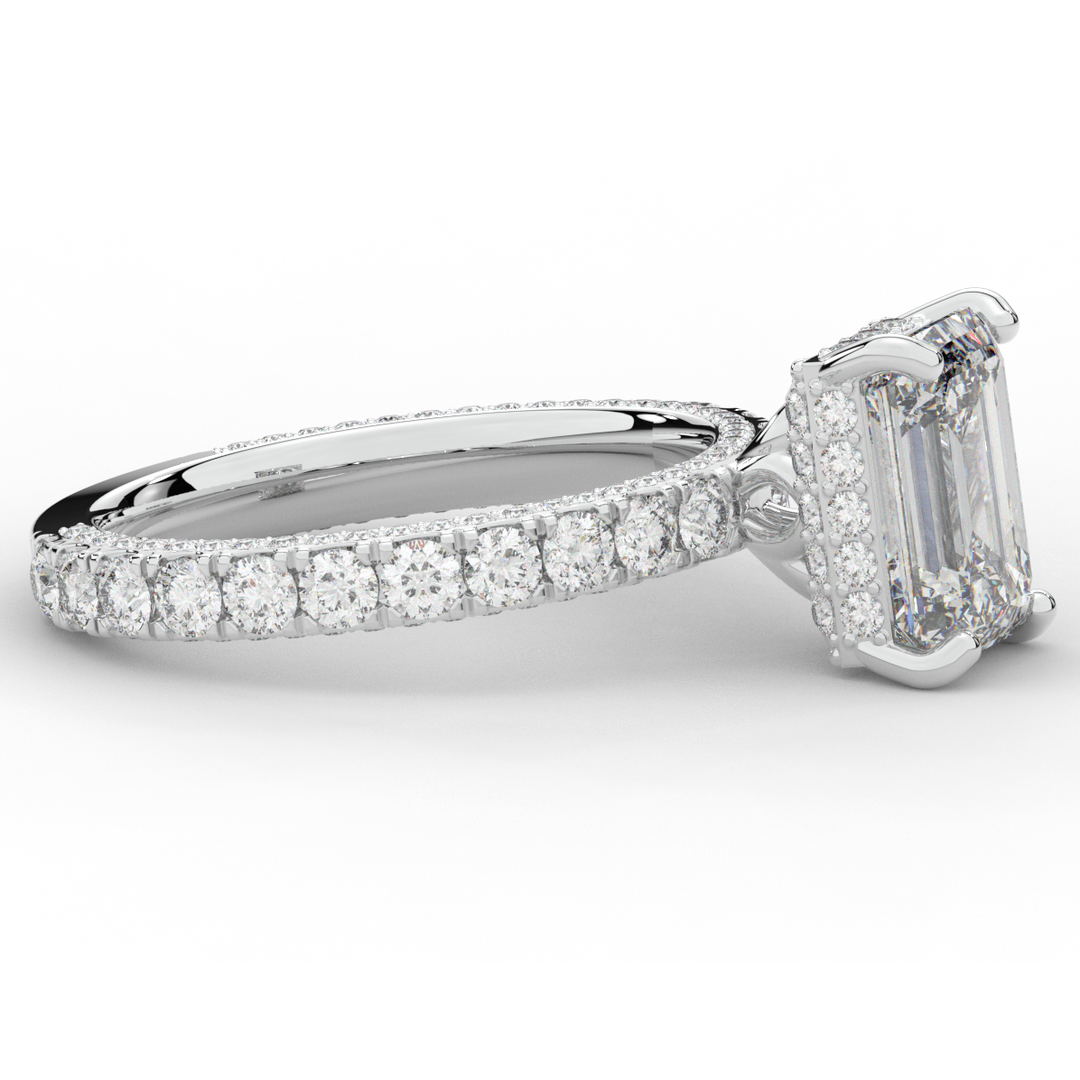 3.00CT.TW EMERALD CUT LAB DIAMOND ENGAGEMENT RING - Nazarelle