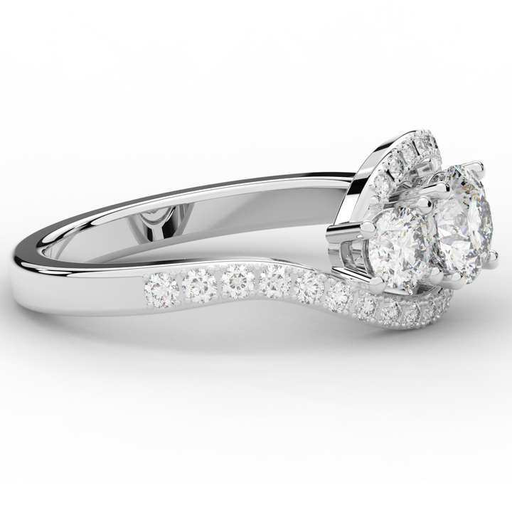 1.65CT.TW ROUND LAB DIAMOND TWIST HALO ENGAGEMENT RING - Nazarelle