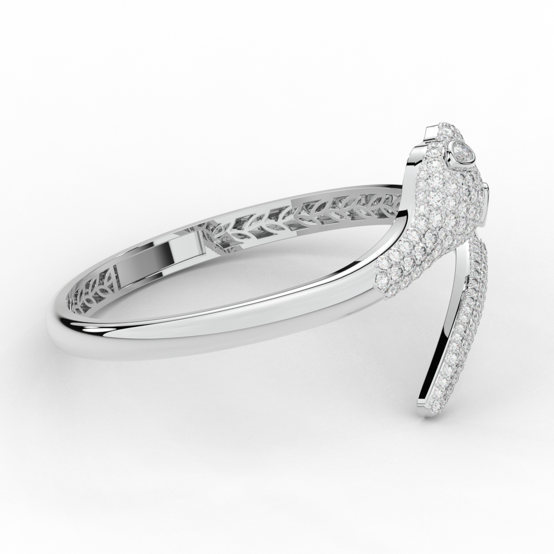 3.75CT.TW ROUND AND PEAR LAB DIAMOND SNAKE BANGLE - Nazarelle