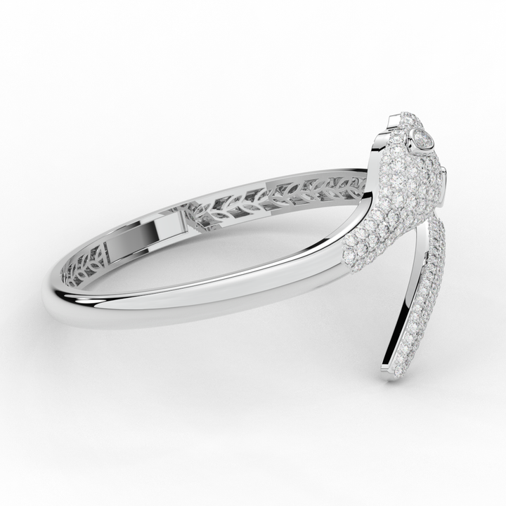 3.75CT.TW ROUND AND PEAR LAB DIAMOND SNAKE BANGLE - Nazarelle