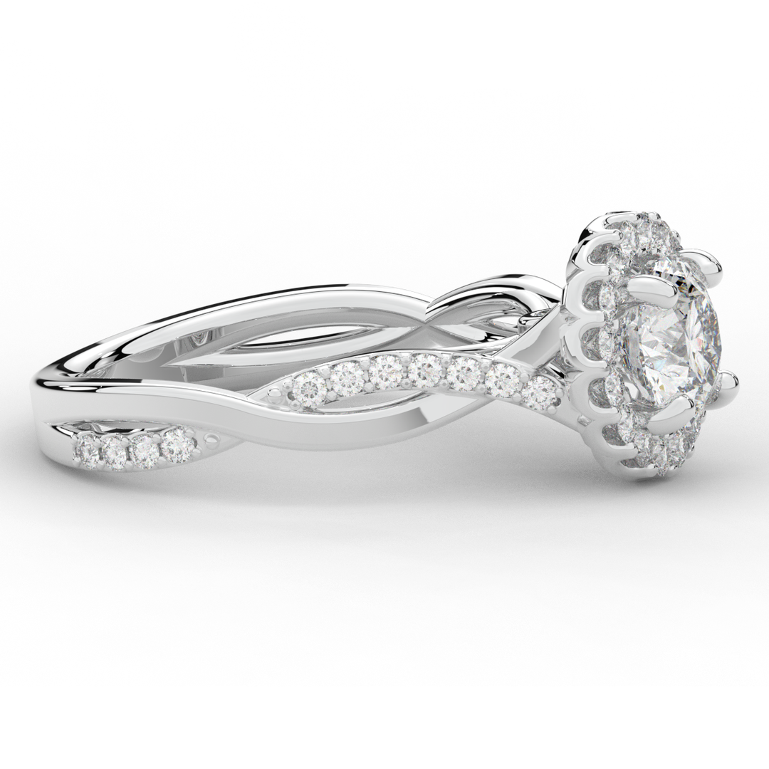 1.30CT.TW ROUND LAB DIAMOND ENGAGEMENT RING - Nazarelle