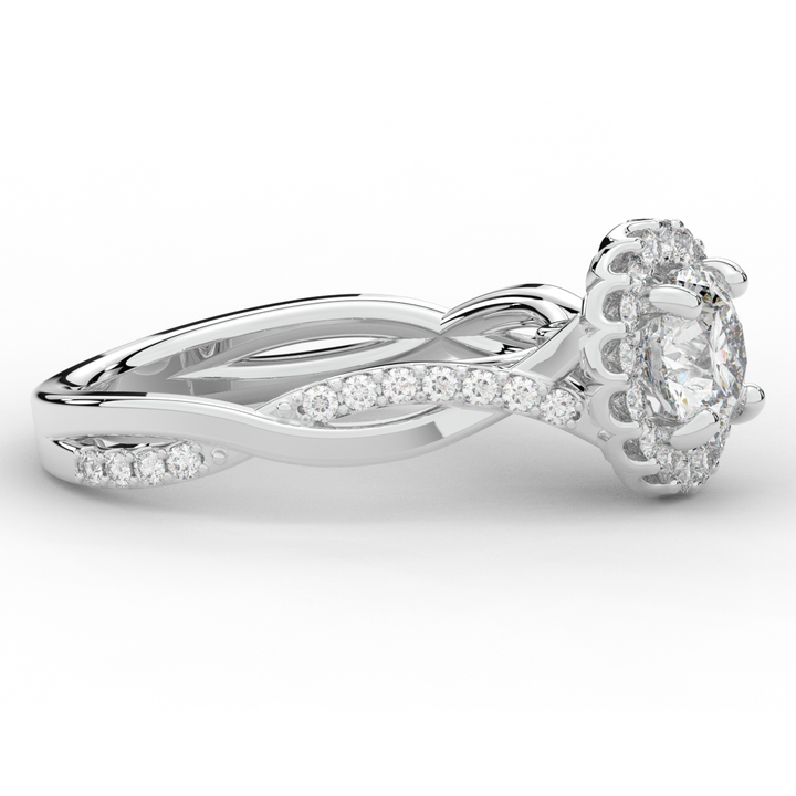 1.30CT.TW ROUND LAB DIAMOND ENGAGEMENT RING - Nazarelle