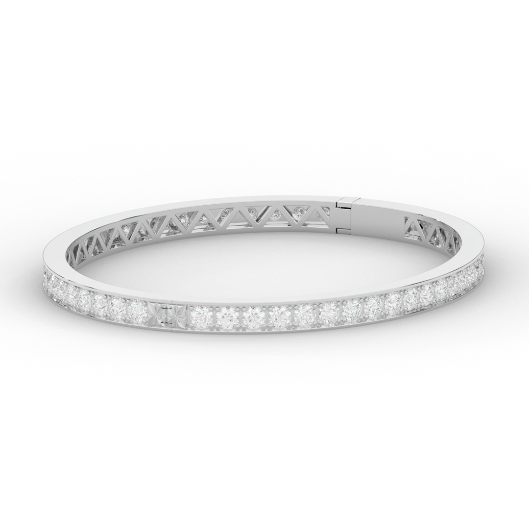 5.10CT.TW ROUND LAB DIAMOND BANGLE - Nazarelle