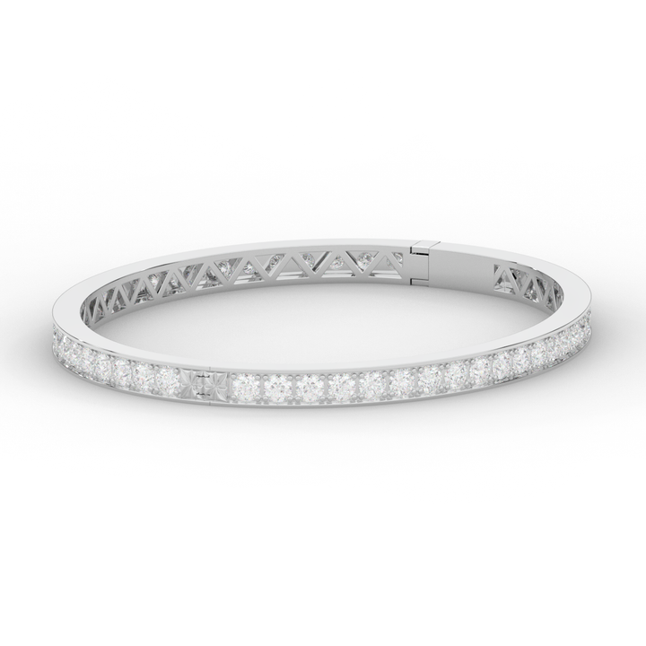 5.10CT.TW ROUND LAB DIAMOND BANGLE - Nazarelle
