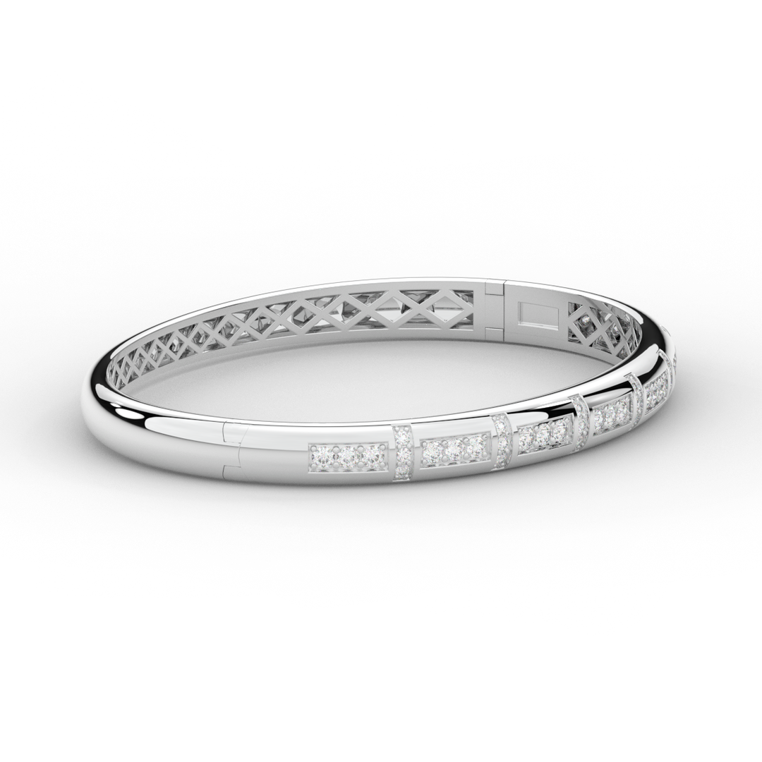 1.25CT.TW ROUND LAB DIAMOND BANGLE - Nazarelle